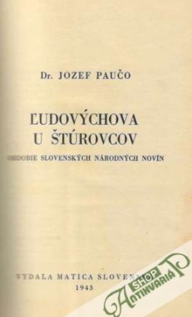 Ľudovýchova u Štúrovcov-Obdobie slovenských národných novín - Paučo Jozef