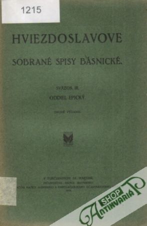 Sobrané spisy básnické III. - Oddiel epický - Hviezdoslav Pavol Országh
