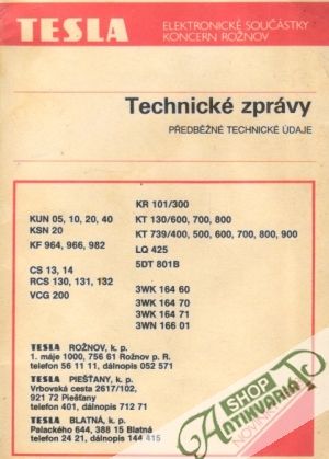 Technické zprávy-Předběžné technické údaje - Kolektív autorov