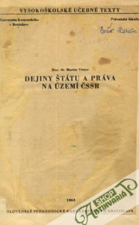 Dejiny štátu a práva na území ČSSR - Vietor Martin