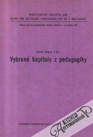 Vybrané kapitoly z pedagogiky - Strogoň Tomáš