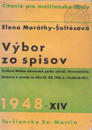 Výbor zo spisov XIV./1948 - Šoltésová- Maróthy Elena