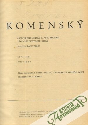Komenský roč.96/1971-72 - Kolektív autorov