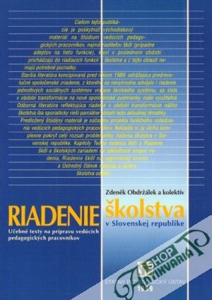 Riadenie školstva v Slovenskej republike - Obdržálek Zdeněk a kolektív