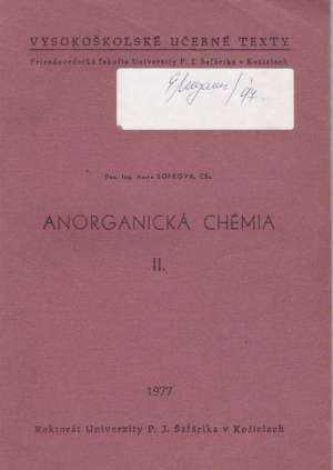 ANORGANICKÁ CHÉMIA II. - Sopková A.