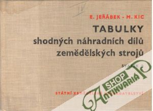 Tabulky shodných náhradních dílů zemědělských strojů - Jeřábek E., Kic M.