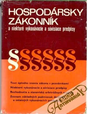 Hospodársky zákonník - Čapek Karel