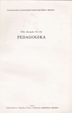 Pedagogika - Horák Alexander