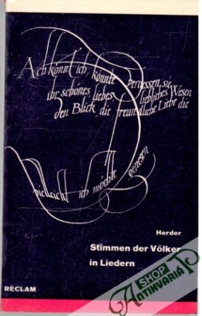 Stimmen der Völker in Liedern - Herder Gottfried Johann