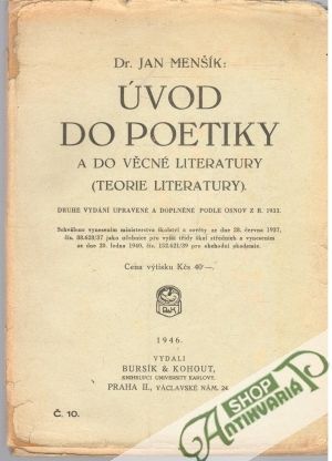 Úvod do poetiky a do věcné literatury - Menšík Jan