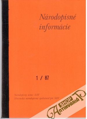 Národopisné informácie 1/1987 - Kolektív autorov