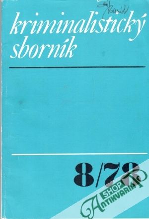 Kriminalistický sborník 8/1978 - Kolektív autorov