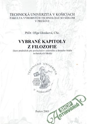 Vybrané kapitoly z filozofie - Glosíková Oľga