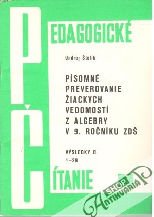 Pedagogické čítanie - Štefík Ondrej