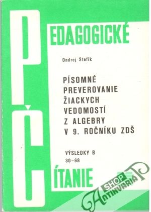 Pedagogické čítanie - Štefík Ondrej