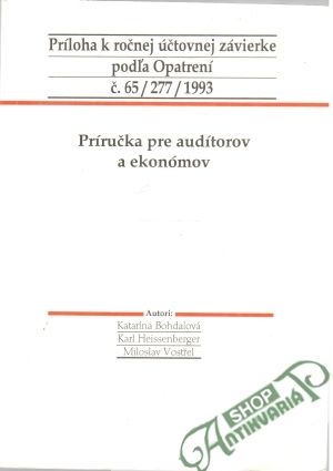 Príručka pre audítorov a ekonómov - Bohdalová K., Heissenberger K., Vostřel M.