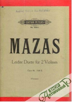 Mazas - Leichte duette für 2 Violinen, Bruni - Mazas