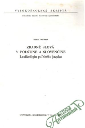 Zradné slová v poľštine a slovenčine - lexikológia poľského jazyka - Pančíková Marta