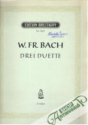 Drei Duette 2 Violen - Bach W.Fr.