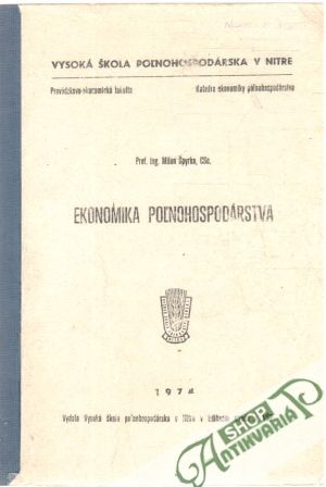 Ekonomika poľnohospodárstva - Špyrka Milan