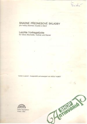 Snadné přednesové skladby - Kubát Adolf