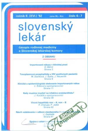 Slovenský lekár 6-7/92 - Klimo František a kolektív