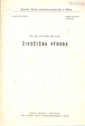 Živočíšna výroba - Paška Ivan