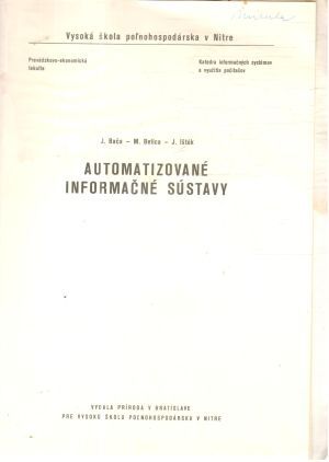 Automatizované informačné sústavy - Bača, Belica, Ištók