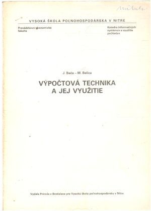 Výpočtová technika a jej využitie - Bača, Belica