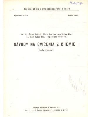 Návody na cvičenia z chémie I. - Poláček, Galba, Hudec, Jedličková