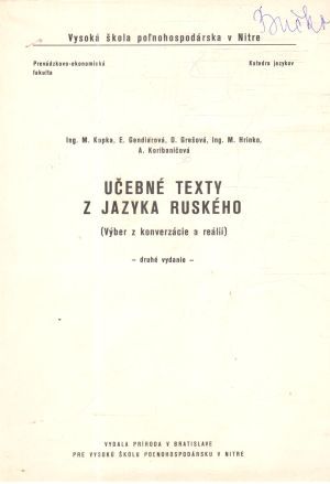 Učebné texty z jazyka ruského - Kopka, Gendiarová, Grešová, Hrinko, Koribaničová