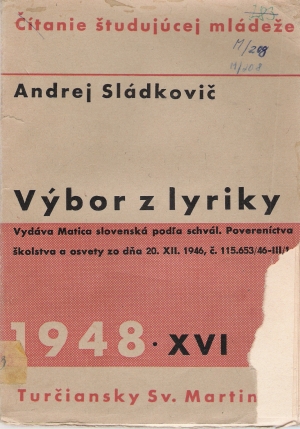 VÝBOR Z LYRIKY - Sládkovič Andrej
