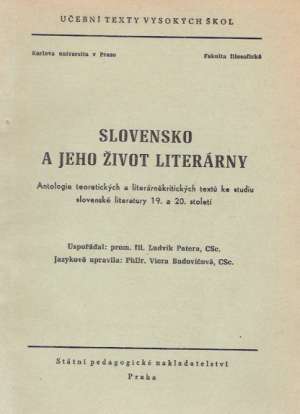 SLOVENSKO A JEHO ŽIVOT LITERÁRNY - Patera Ludvik