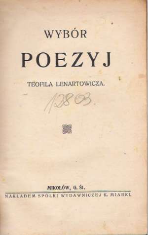 Wybór poezyj - Lenartowicz T.