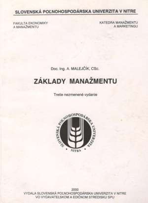 ZÁKLADY MANAŽMENTU - Malejčík A.