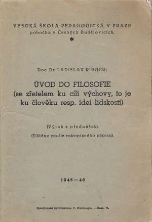 ÚVOD DO FILOSOFIE - Rieger Ladislav