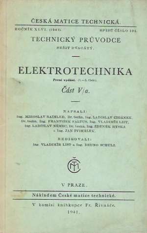 ELEKTROTECHNIKA ČÁST V/a - Baimler Miroslav a kolektív