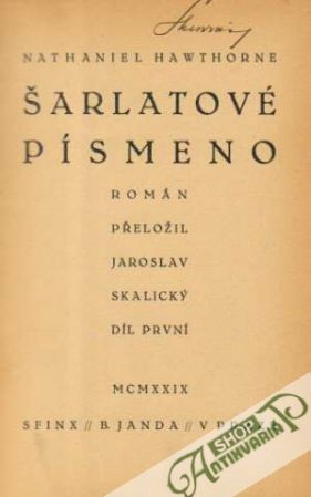 Šarlatové písmeno - Hawthorne Nathaniel