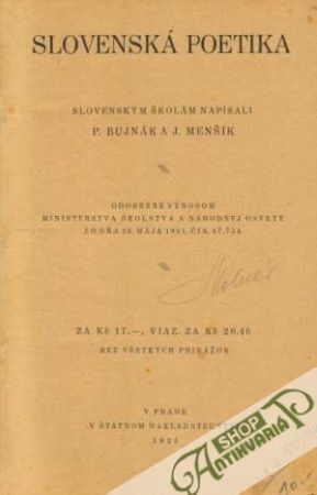 Slovenská poetika - Bujnák / Menšík