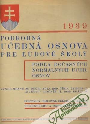 Podrobná učebná osnova pre ľudové školy - Kolektív autorov