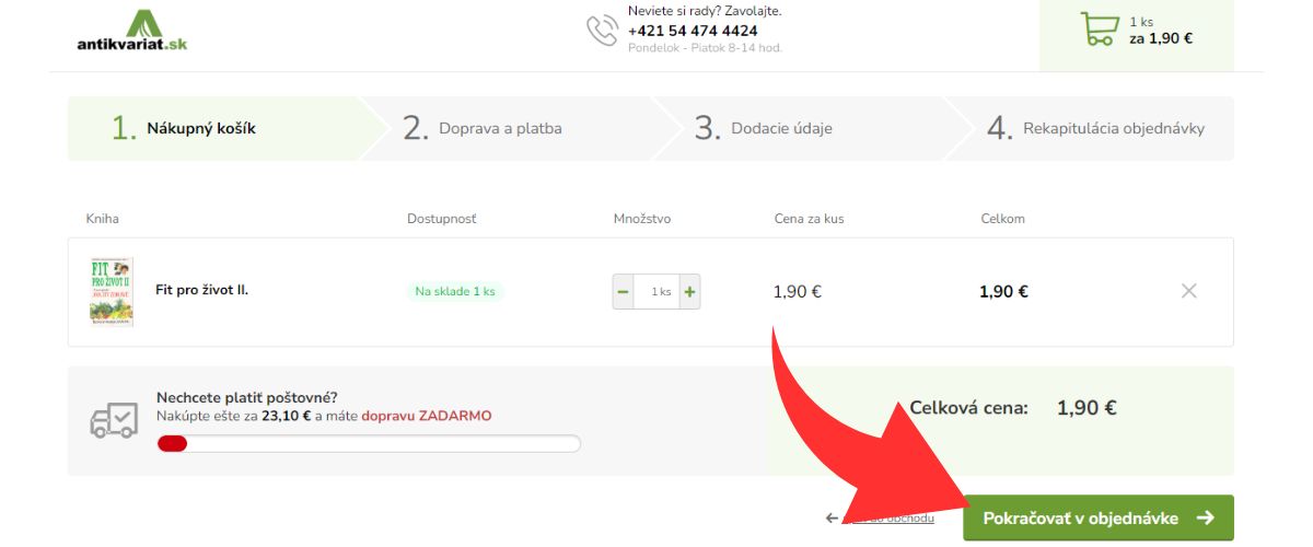Nakupný košík potvrdenie