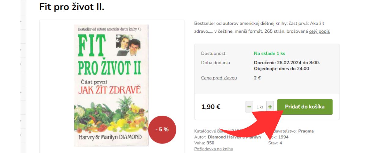 Pridanie knihy do košíka detail